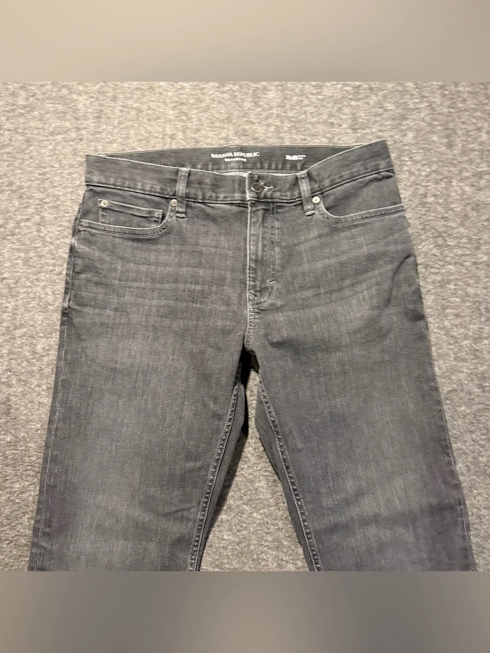 Banana Republic Traveler Jeans Pants Mens 32x30 Gray Slim Fit Cotton Stretch